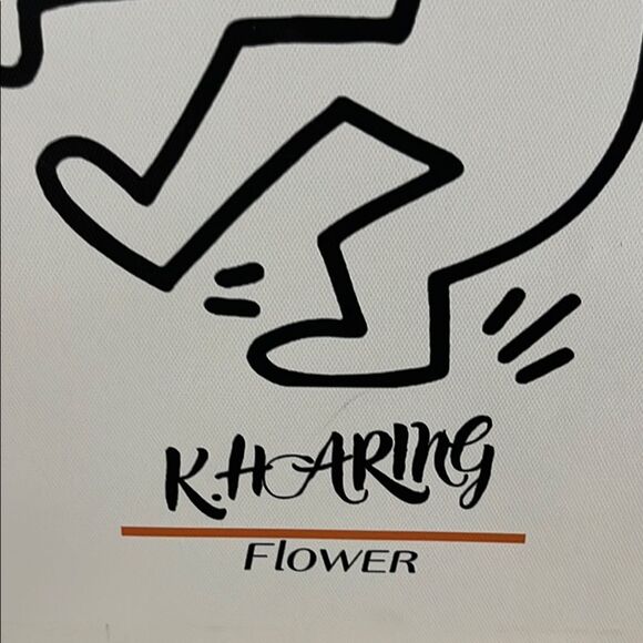 KH ARING Flower Art Print - Black and Orange Mid century modern - Picture 3 of 5